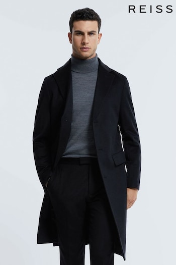 Reiss Navy Tycho Atelier Cashmere Single Breasted Coat (C52417) | £798