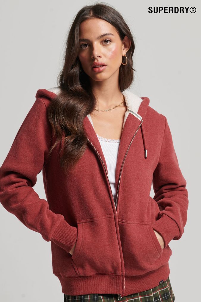 Borg lined hoodie womens clearance