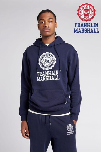 Franklin & Marshall Mens Blue Crest BB OTH Hoodie (C52576) | £60