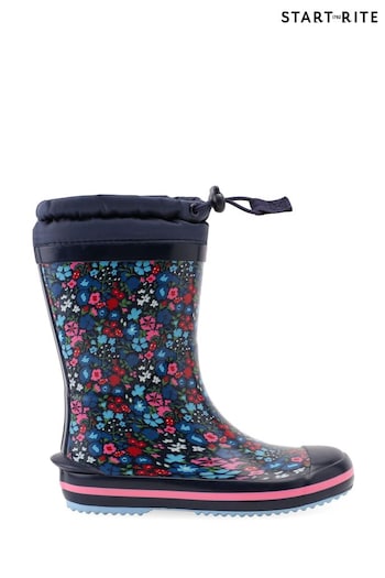 Start-Rite Big Puddle Floral Tie Top Cosy Wellies (C52596) | £28