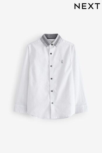 White Check Collar Long Sleeve Oxford Shirt Lanvin (3-16yrs) (C52749) | £17 - £22