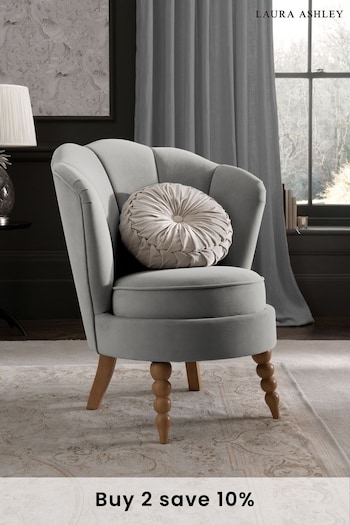 Laura Ashley Hayden Velvet Steel Heydour Chair (C52781) | £375