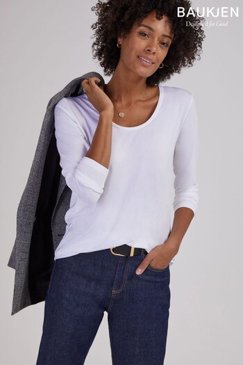 Baukjen Essentials Relaxed White Top with LENZING™ ECOVERO™ (C52956) | £45