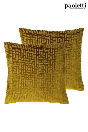 Riva Paoletti 2 Pack Gold Delphi Filled Cushions (C52958) | £23