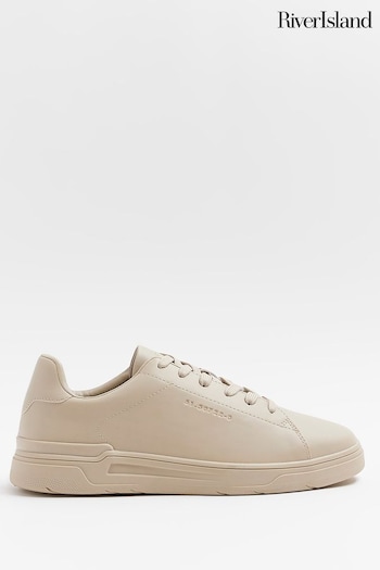 River Island Natural Stone Lace Up Low Top Trainers (C53220) | £45