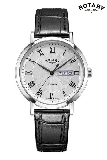 Rotary Gents White Windsor Watch (C53416) | £135