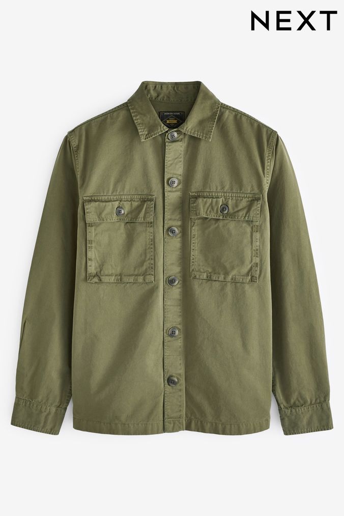 Khaki Green Twin Pocket Shacket (C53570) | £45