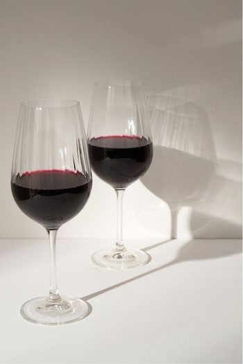 Truly Set of 4 Clear Crystal Fluted Red Wine Glasses (C53689) | £36