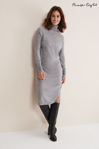 Phase Eight Grey Seline Wool Blend Dress with Cashmere (C53880) | £140