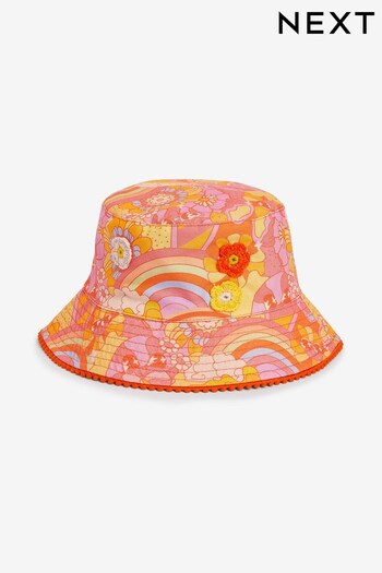 Orange Retro Printed Bucket Hat (3mths-16yrs) (C53912) | £8 - £12