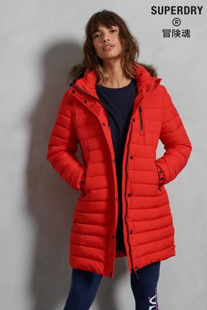 Buy Women s Coats Red Superdry Coatsandjackets Online Next UK