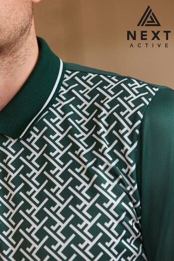 Green Active & Golf Printed Polo Shirt (C54068) | £25