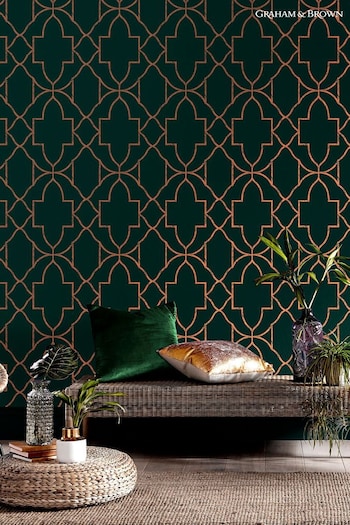 Graham & Brown Green Versailles Wallpaper (C54113) | £70