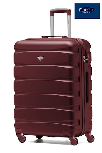 Flight Knight Burgundy Medium Hardcase Lightweight Check In Suitcase With 4 Wheels (C54142) | £60