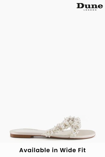 Dune London Natural Newlyweds Pearl Detail Sandals (C54177) | £120