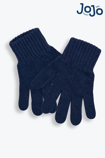 JoJo Maman Bébé Navy Kids' Plain Knitted Gloves (C54196) | £8.50