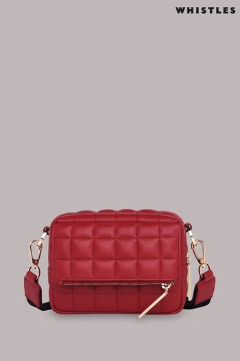 Whistles Red Quilted Bibi Cross-Body Bag (C54246) | £139