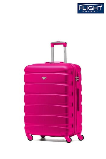 Flight Knight Pink Medium Hardcase Lightweight Check In Suitcase With 4 Wheels (C54605) | £60