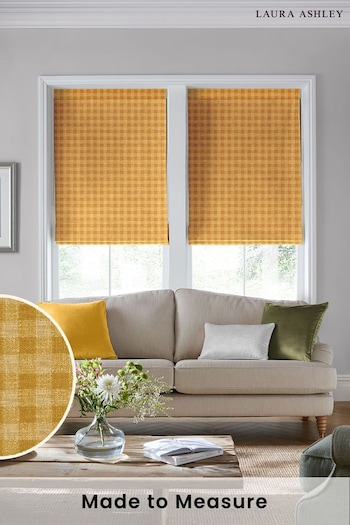Laura Ashley Yellow Gingham Made To Measure Roman Blinds (C54653) | £84