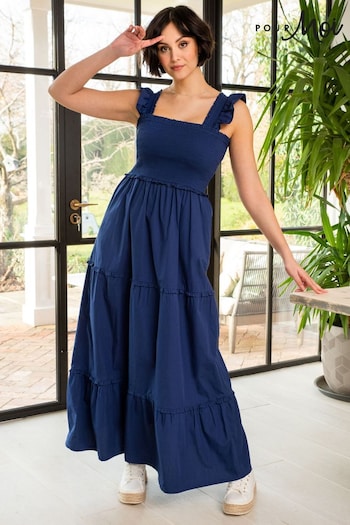 Pour Moi Blue Lucy Cotton Dress fake (C54689) | £49