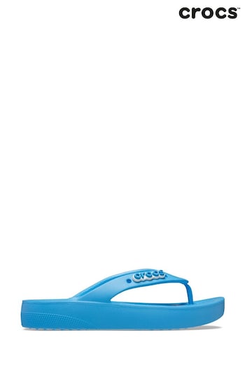 Crocs Blue Classic Platform Flip Flops (C54831) | £25