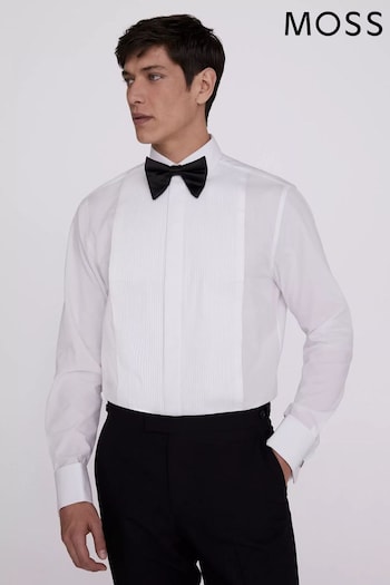 MOSS White Tailored Fit Pleated Dress Shirt (C54886) | £60