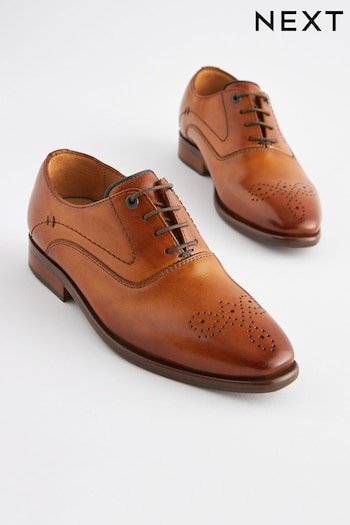 Tan Brown Leather Lace-Up Shoes (C55023) | £35 - £42