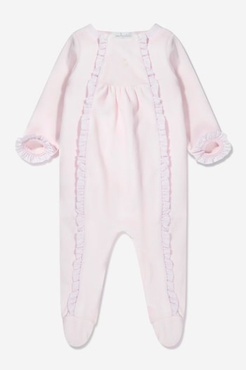 Baby Girls Frilly Trim Babygrow in Pink (C55039) | £21