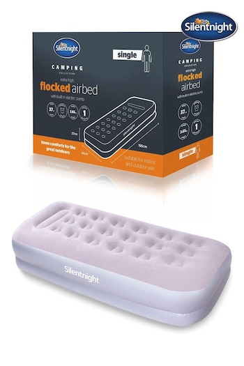 Silentnight Grey Camping Collection Flock Electric Pump Airbed (C55101) | £60