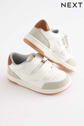 White Two Strap Touch Fastening Smart Trainers (C55209) | £22 - £25