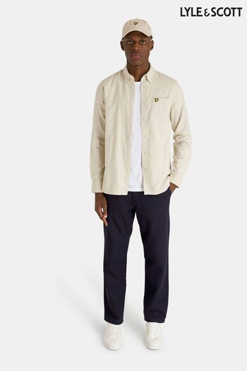 Lyle & Scott Cream Plain Flannel Shirt (C55361) | £65