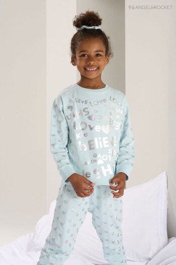 Angel & Rocket Blue Alba Slogan Print Pyjamas (C55427) | £22 - £26