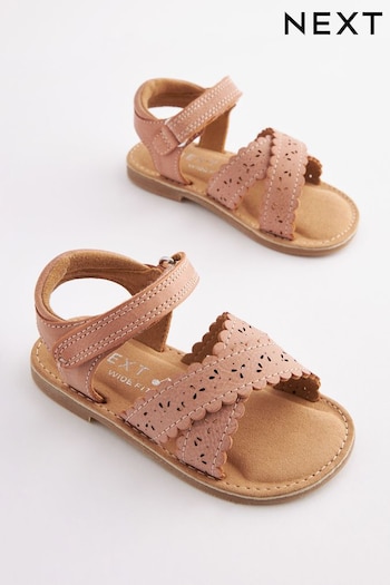 Tan Brown Standard Fit (F) Crossover Ankle Strap Star Sandals (C55447) | £15 - £17