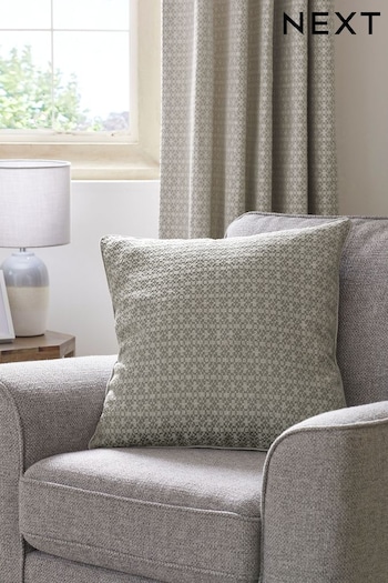 Grey 50 x 50cm Mini Geometric Embroidered Cushion (C55489) | £16
