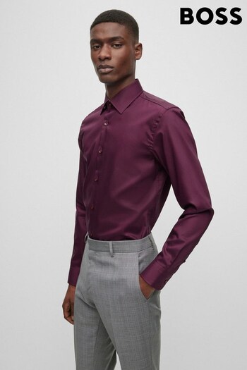 BOSS Purple Kent Cotton Poplin Slim Fit Shirt (C55553) | £99