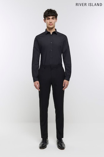 River Island Black Slim Fit Shirt (C55570) | £23