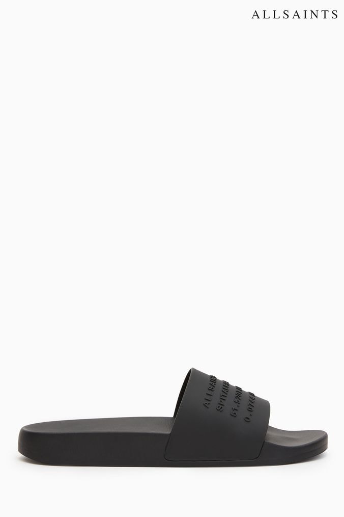 Mens plain discount black sliders