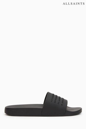 AllSaints Renegade Black Sliders (C55660) | £59