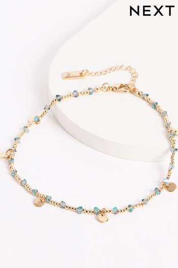 Gold Tone Coin Sparkle Anklet (C55783) | £10