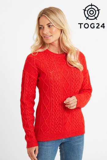 Tog 24 Womens Red Shania Crew Neck Jumper (C55870) | £55