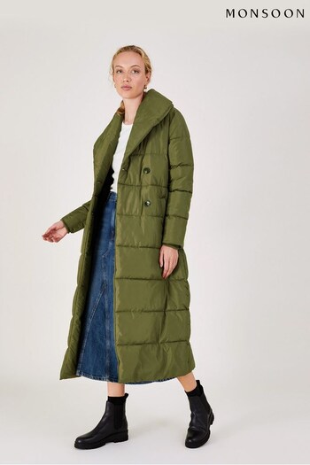 Monsoon Green Shona Shaw Coat In Recycled Polyester (C55965) | £190