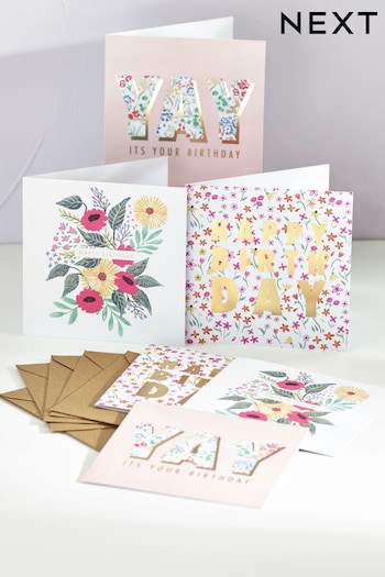 6 Pack Pink Floral Occasion Cards (C56071) | £6