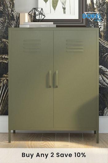 Queer Eye Olive Green 2 Door Metal Bradford Accent Cabinet (C56085) | £180