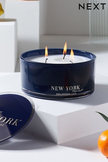 New York Moonlight Amber & Jasmine Collection Luxe 3 Wick Scented Candle (C56129) | £20