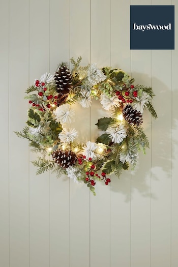Bayswood Green Pine Cone Wreath 45cm (C56229) | £65