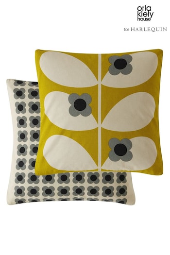 Orla Kiely Yellow Wild Rose Reversible Cushion (C56469) | £45