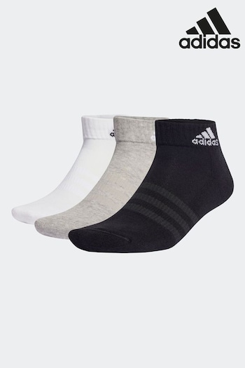 adidas METALLIC White Cushioned Sportswear Ankle Socks 6 Pairs (C56647) | £18