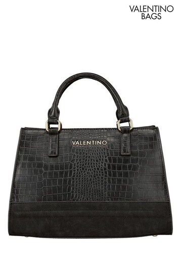 Valentino Bags Black Fire Recycled Tote Croc Effect Bag (C56667) | £159