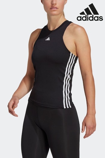 adidas Black Performance Training Aeroready Train Essentials Regular 3-stripes Vest Top (C56731) | £23