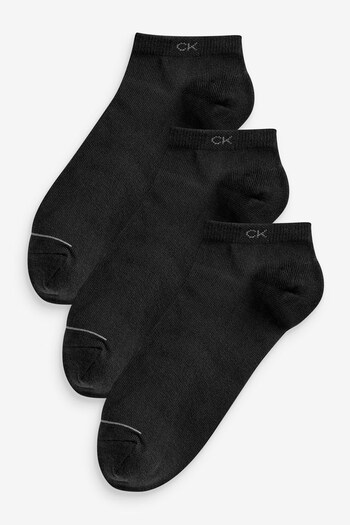Calvin Klein Black Trainer Socks 3 Pack (C56823) | £17